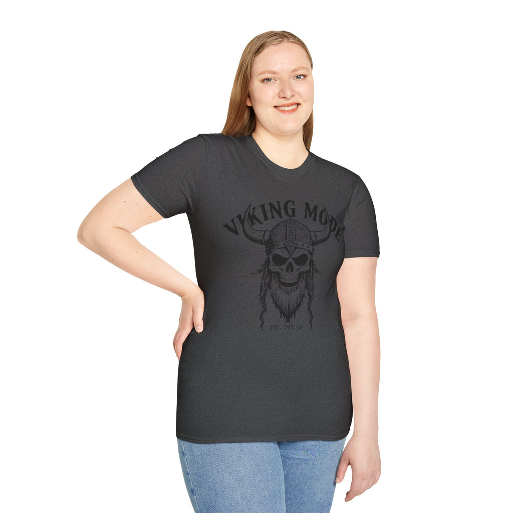 Viking Mode T-Shirt — Skull Horned Helmet Graphic