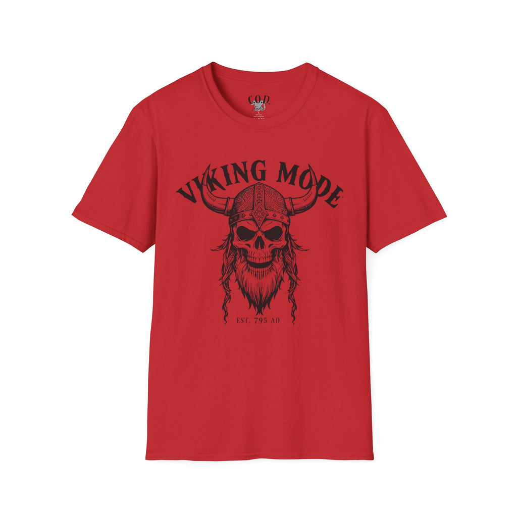 Viking Mode T-Shirt — Skull Horned Helmet Graphic