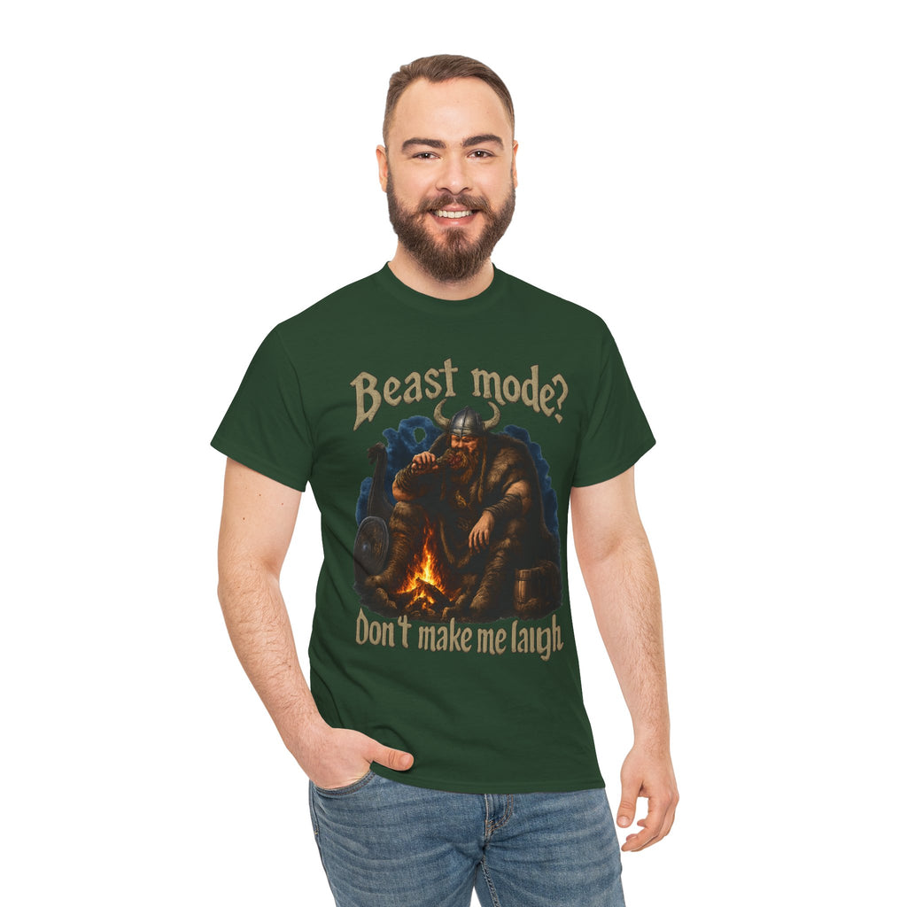 Viking Campfire T-Shirt — "Beast mode? Don’t make me laugh" Graphic Tee