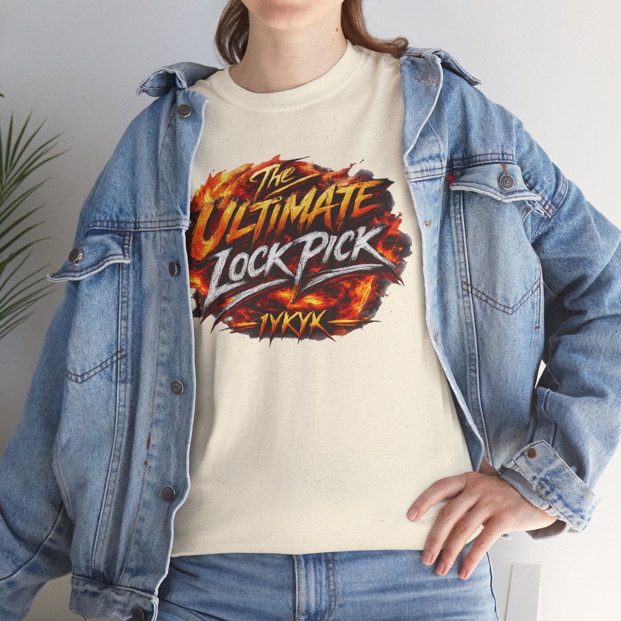 T-Shirt — "Ultimate Lock Pick" Fiery Logo Graphic Tee