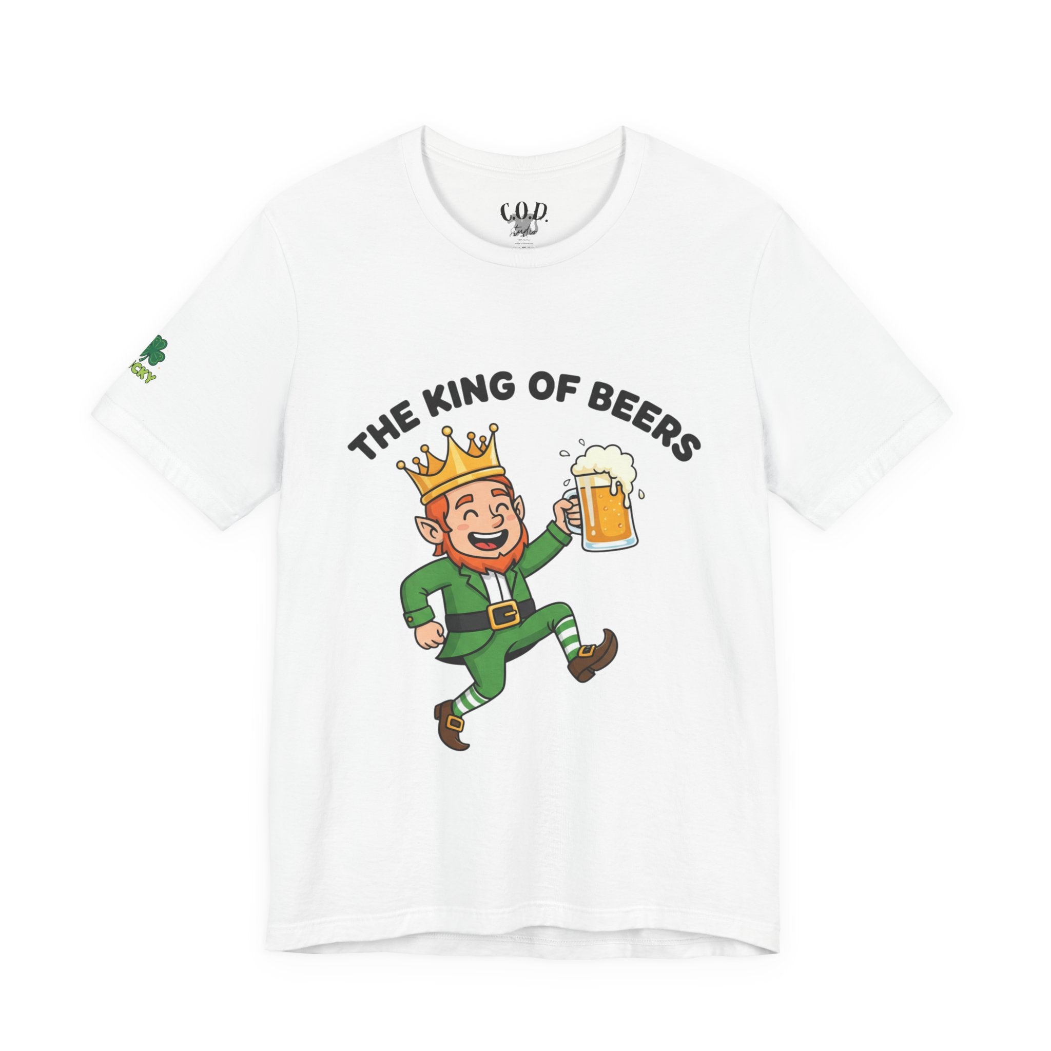 The King of Beers Tee | Leprechaun Holding Beer, St. Patrick's Day Shirt