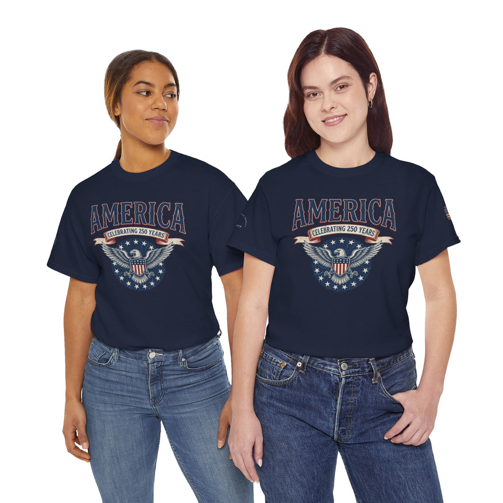 America Patriotic T‑Shirt – "America Celebrating 250 Years" Eagle Emblem