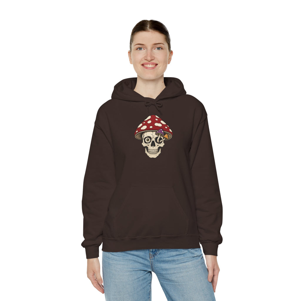 Mushroom Skull Hoodie — Gothic Mushroom Graveyard RIP Pullover