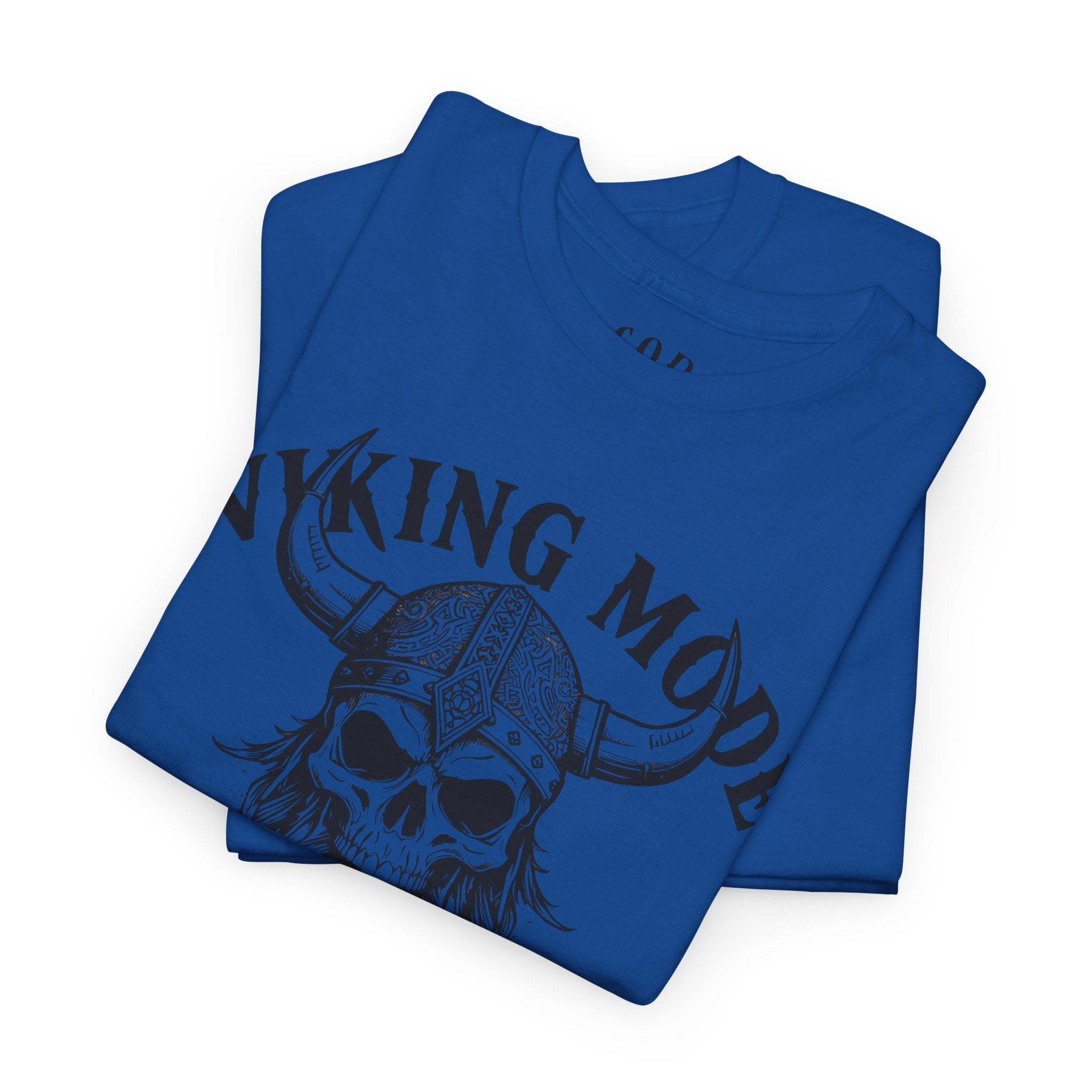 Viking Mode Skull Viking T-shirt | Norse Helmet Skull Graphic Tee