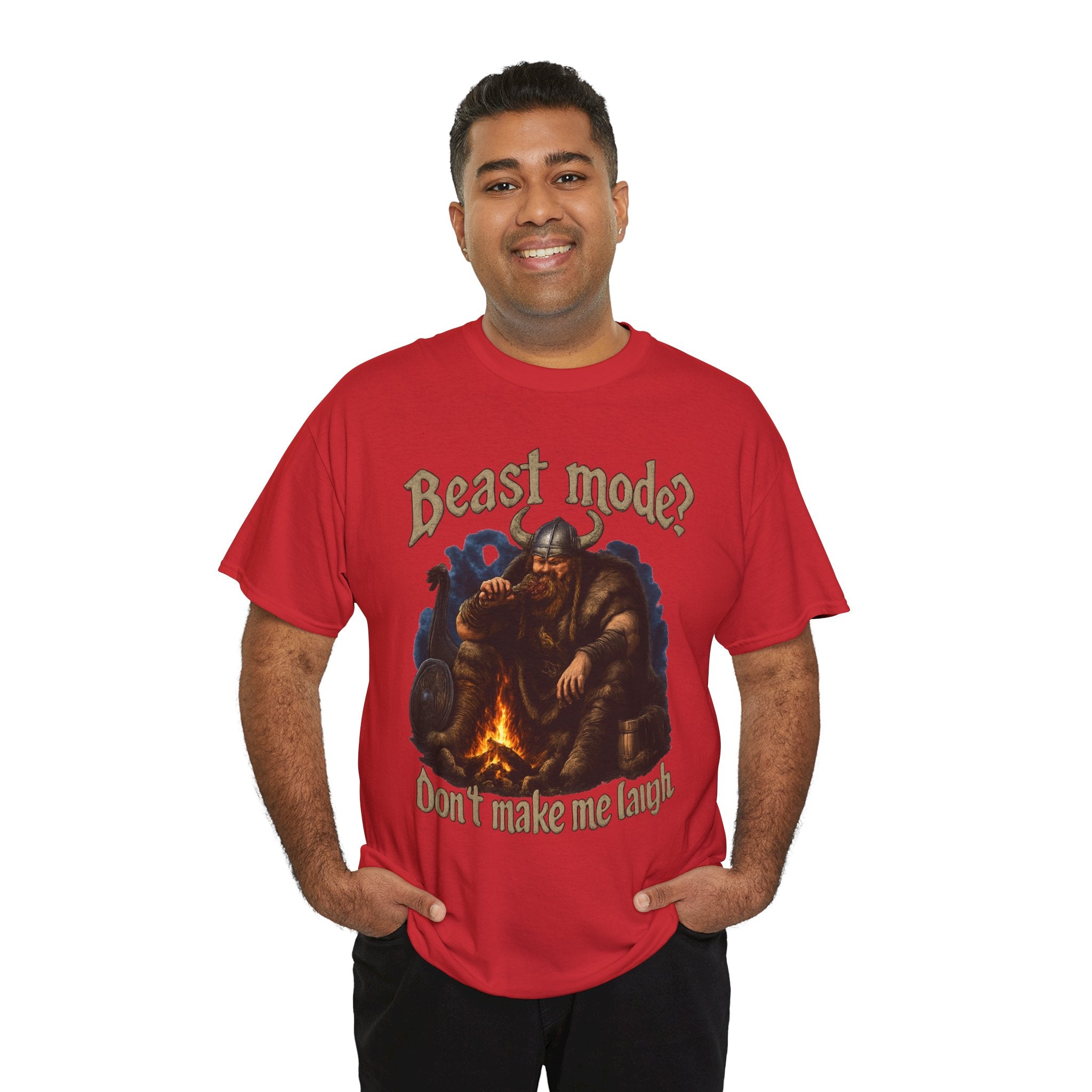 Viking Campfire T-Shirt — "Beast mode? Don’t make me laugh" Graphic Tee