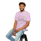 T-Shirt — “I Get My Popcorn From The Apricot Tree” Script Graphic Tee | Hymns | LDS |