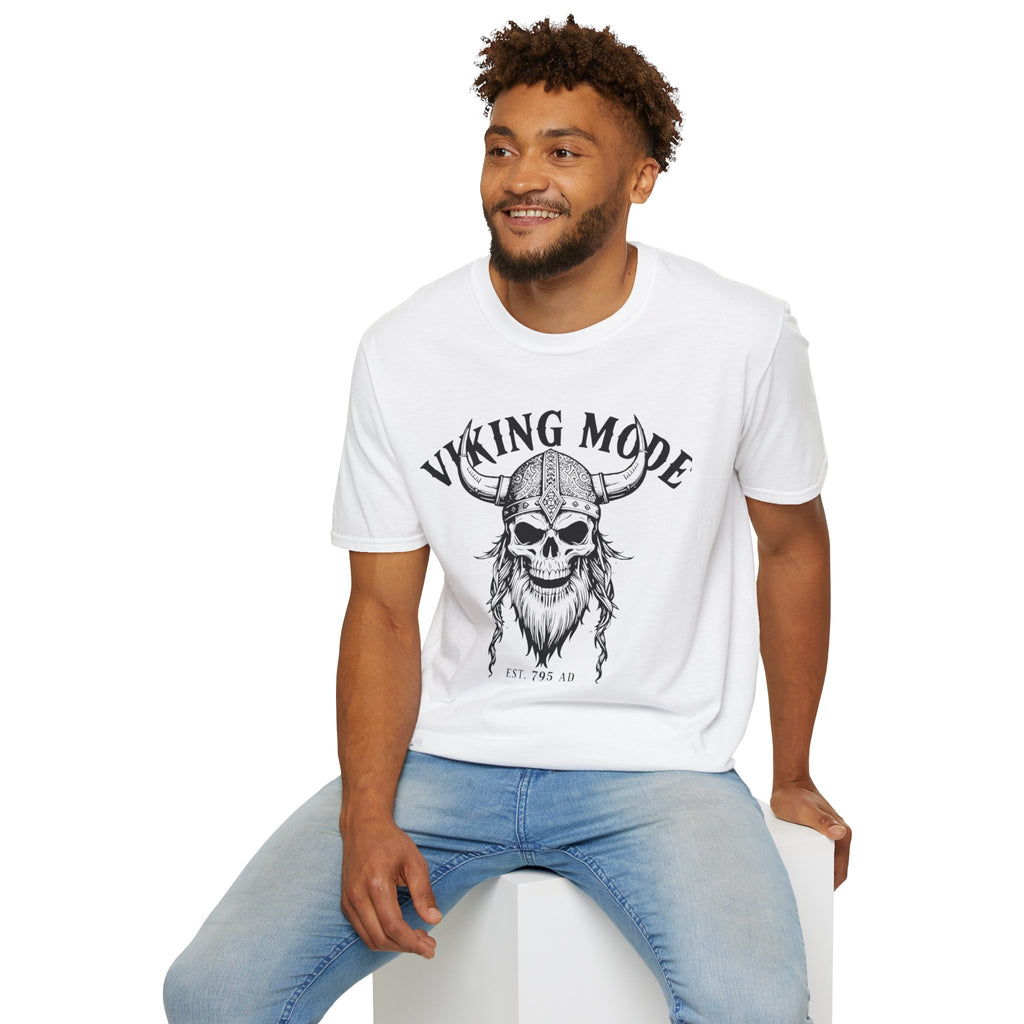 Viking Mode T-Shirt — Skull Horned Helmet Graphic