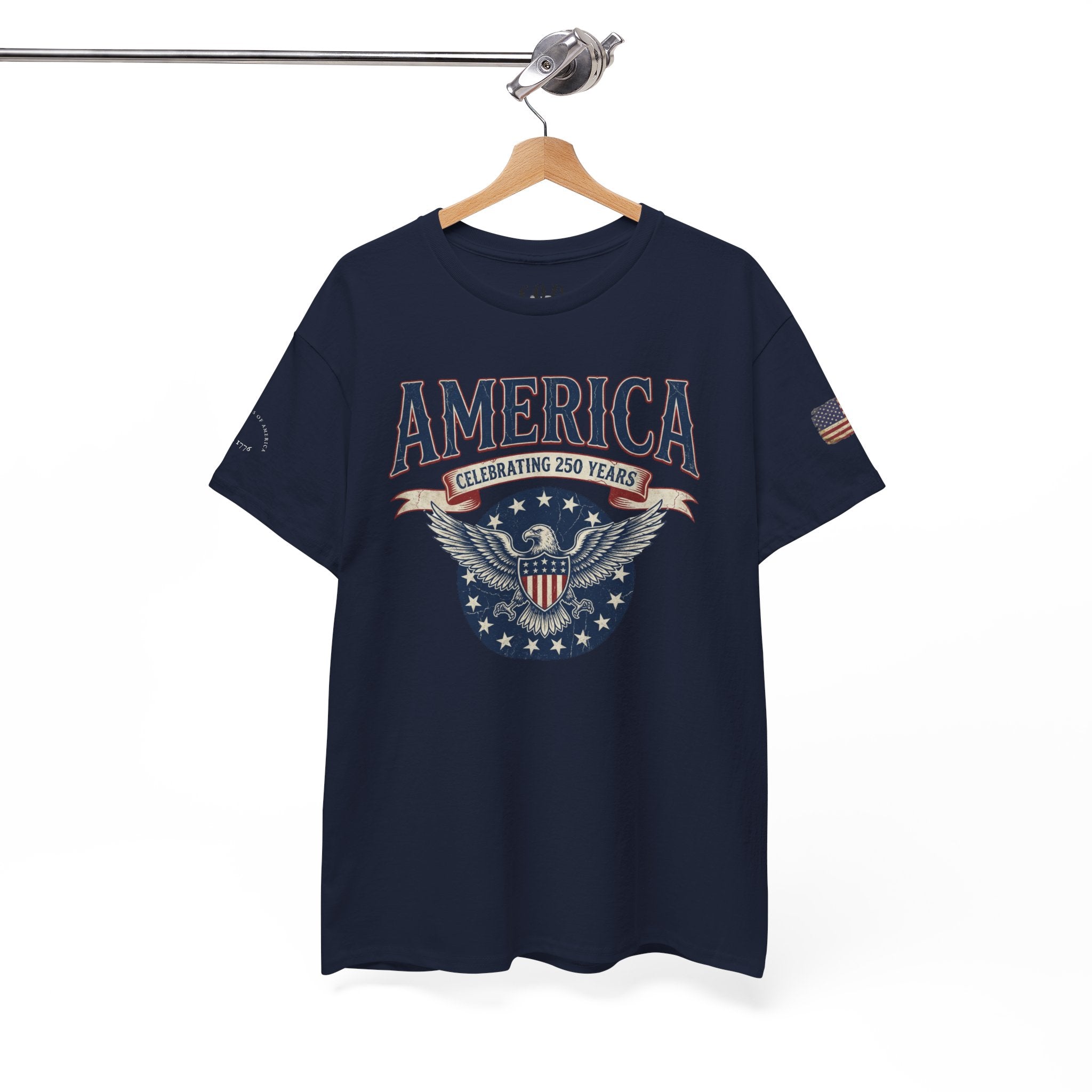 America Patriotic T‑Shirt – "America Celebrating 250 Years" Eagle Emblem