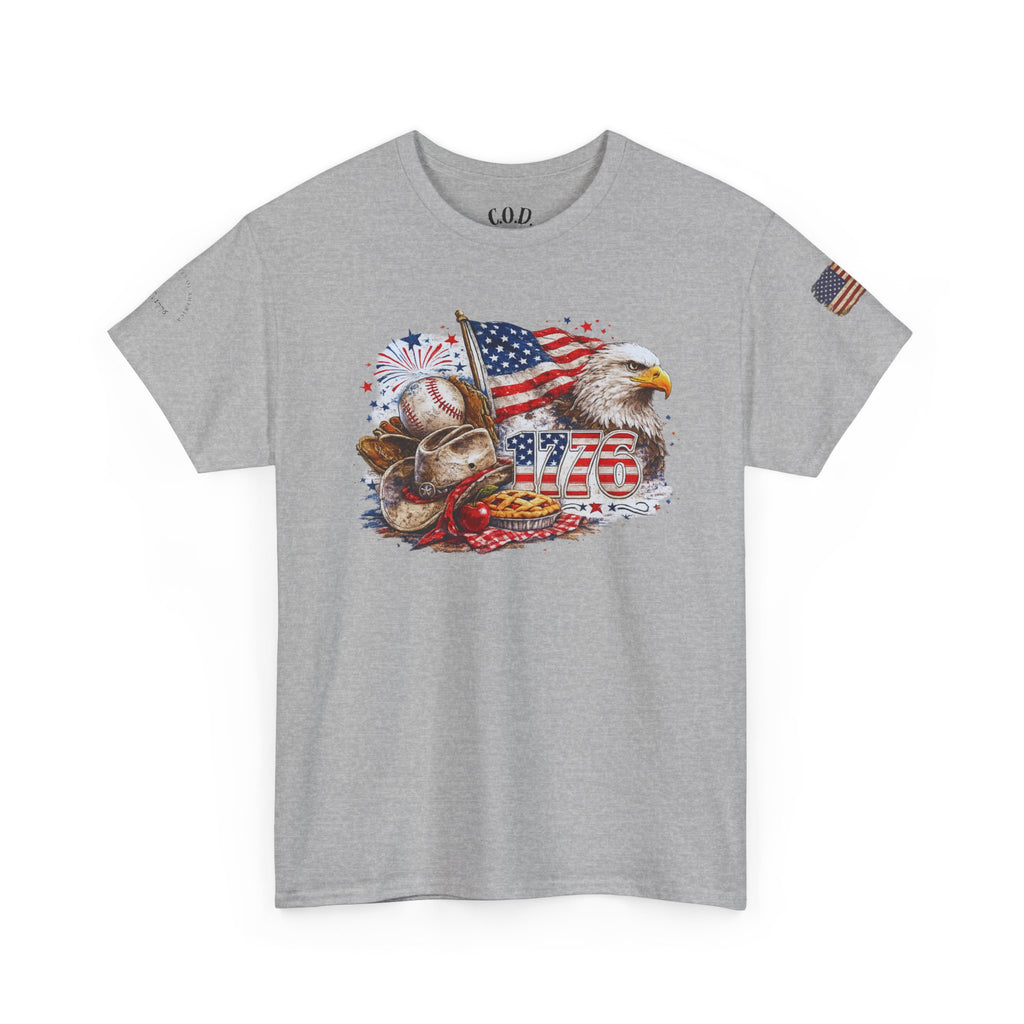 Patriotic Eagle American Flag T-Shirt — USA 1776 Military Tribute Tee