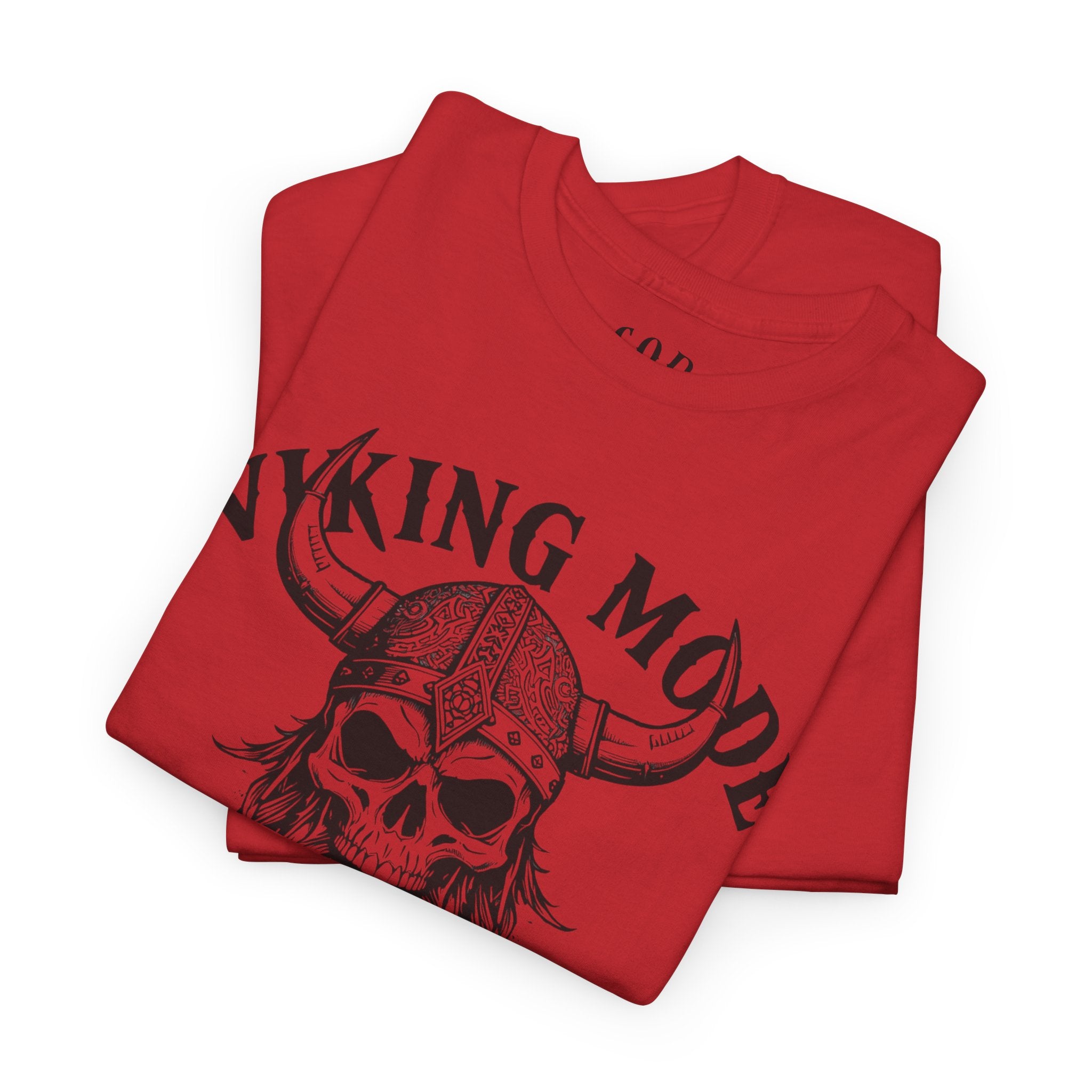 Viking Mode Skull Viking T-shirt | Norse Helmet Skull Graphic Tee