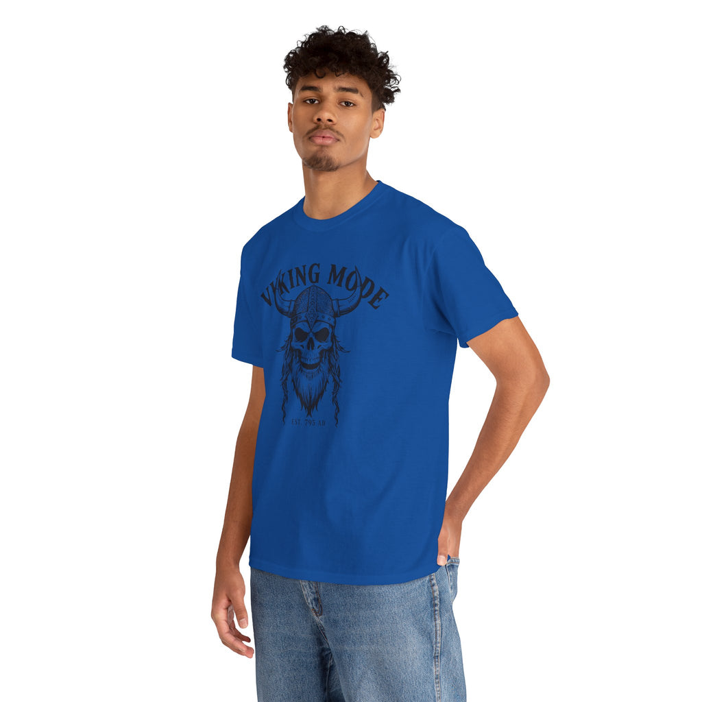 Viking Mode Skull Viking T-shirt | Norse Helmet Skull Graphic Tee