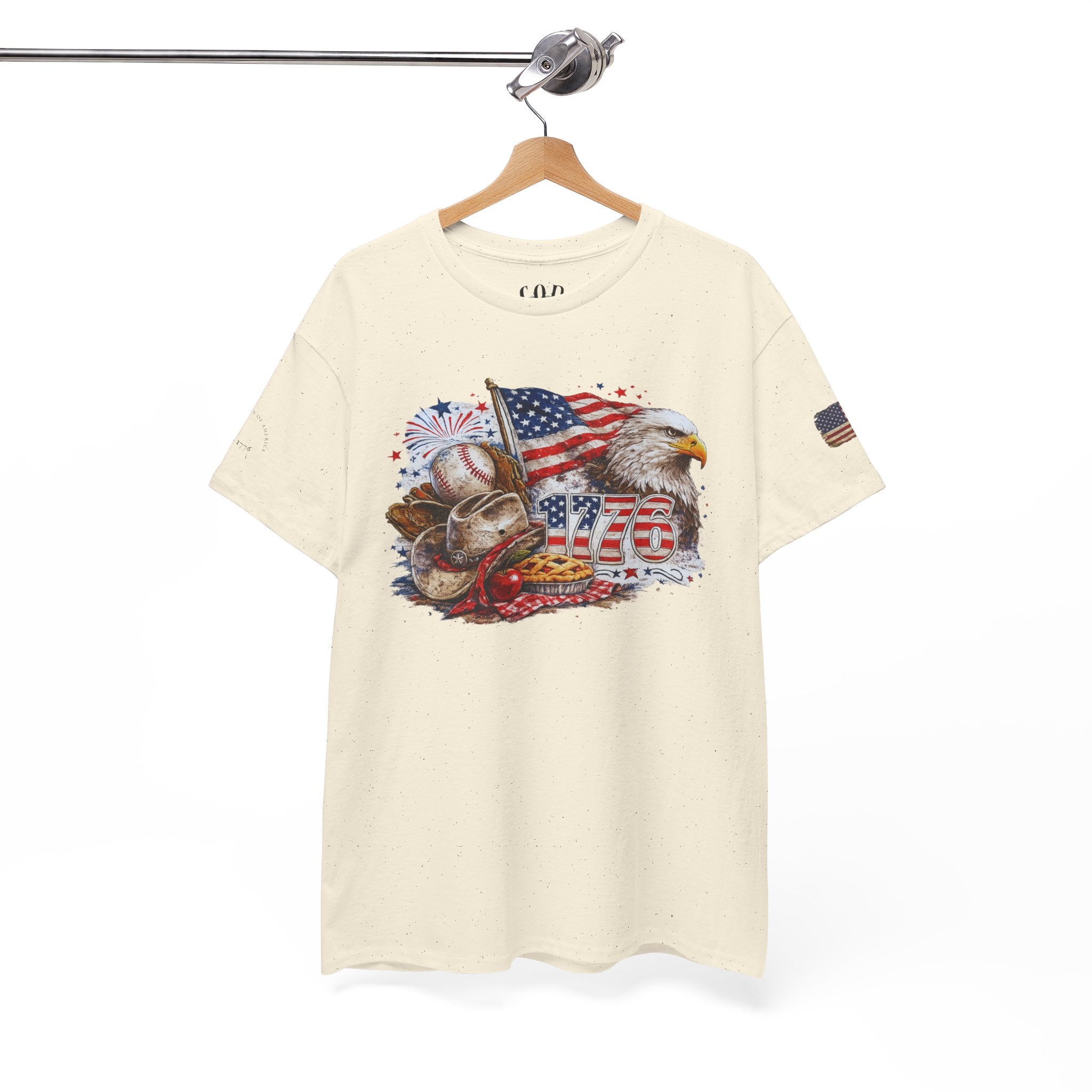 Patriotic Eagle American Flag T-Shirt — USA 1776 Military Tribute Tee