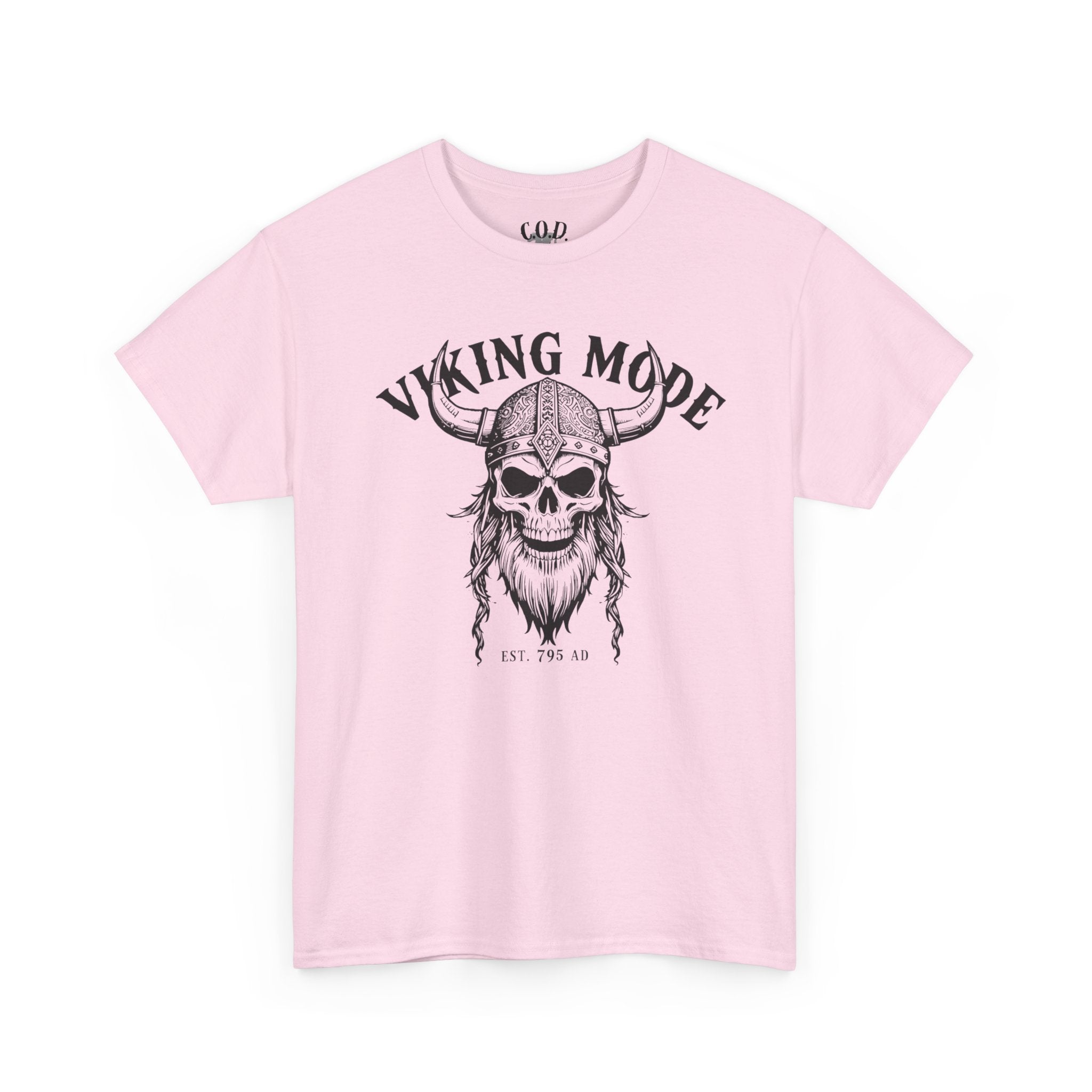 Viking Mode Skull Viking T-shirt | Norse Helmet Skull Graphic Tee