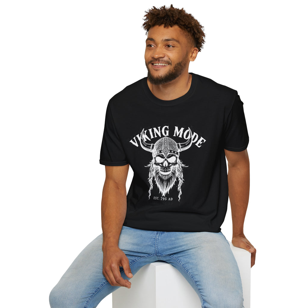 Viking Mode T-Shirt — Skull Horned Helmet Graphic