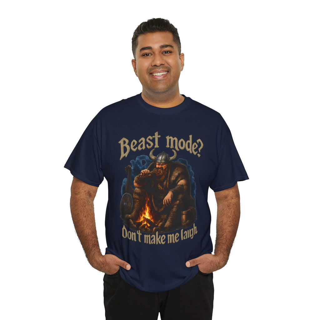 Viking Campfire T-Shirt — "Beast mode? Don’t make me laugh" Graphic Tee