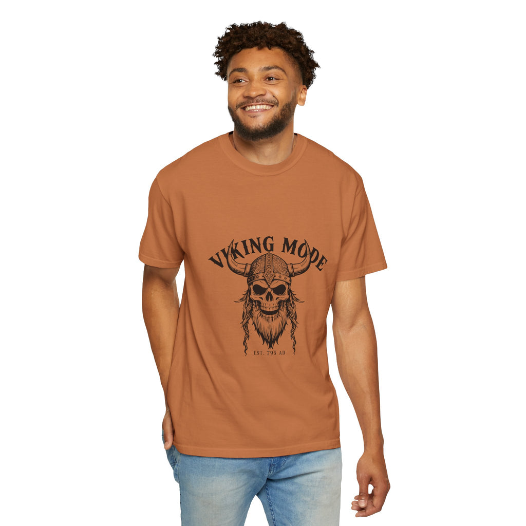 Viking Mode Skull Viking T-shirt | Norse Helmet Skull Graphic Tee