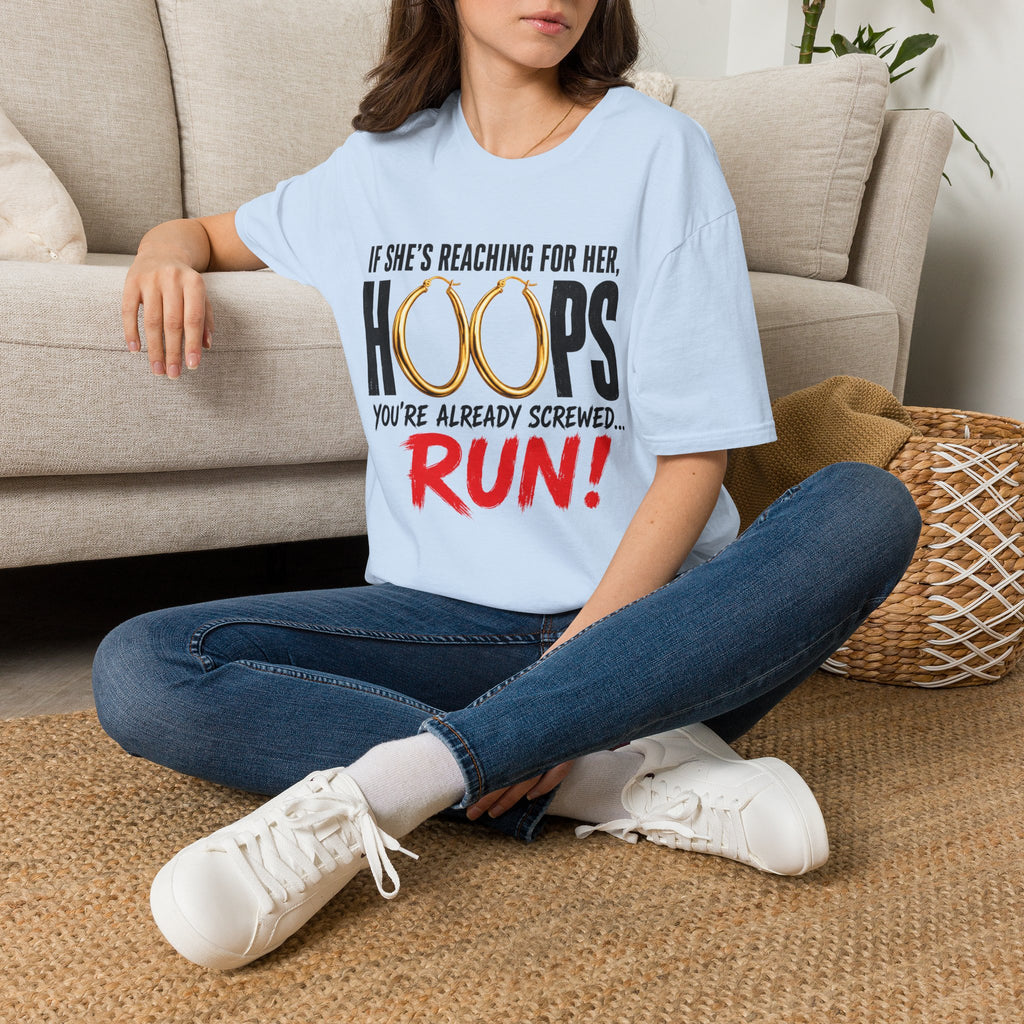 T-Shirt — "If She's Reaching for Her Hoops" Graphic Tee