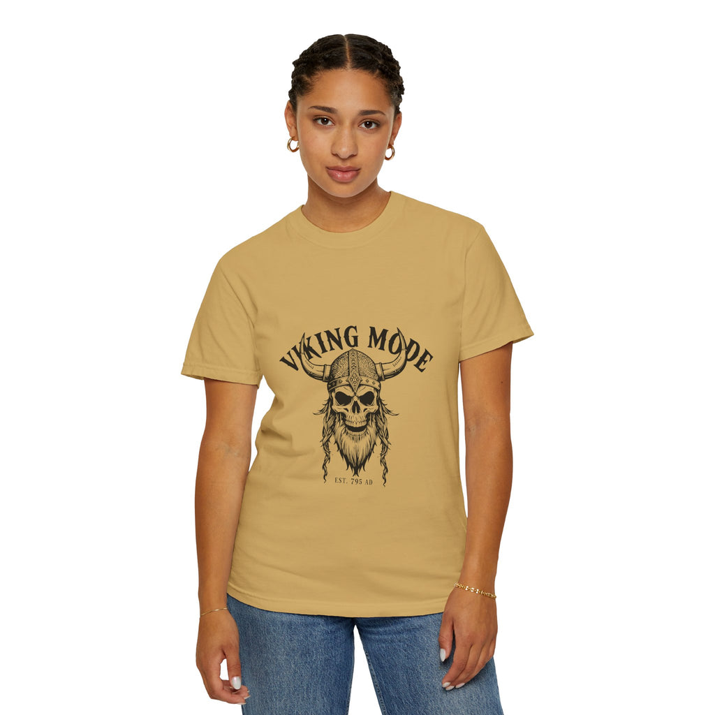 Viking Mode Skull Viking T-shirt | Norse Helmet Skull Graphic Tee