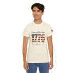 1776 American Flag Tee — "Home of the Free, Because of the Brave" Patriotic T-Shirt