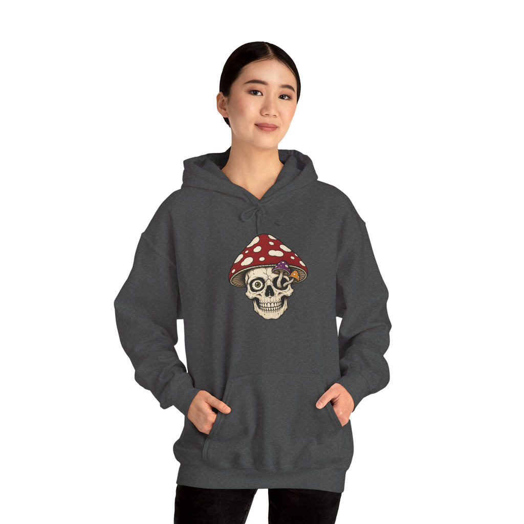 Mushroom Skull Hoodie — Gothic Mushroom Graveyard RIP Pullover