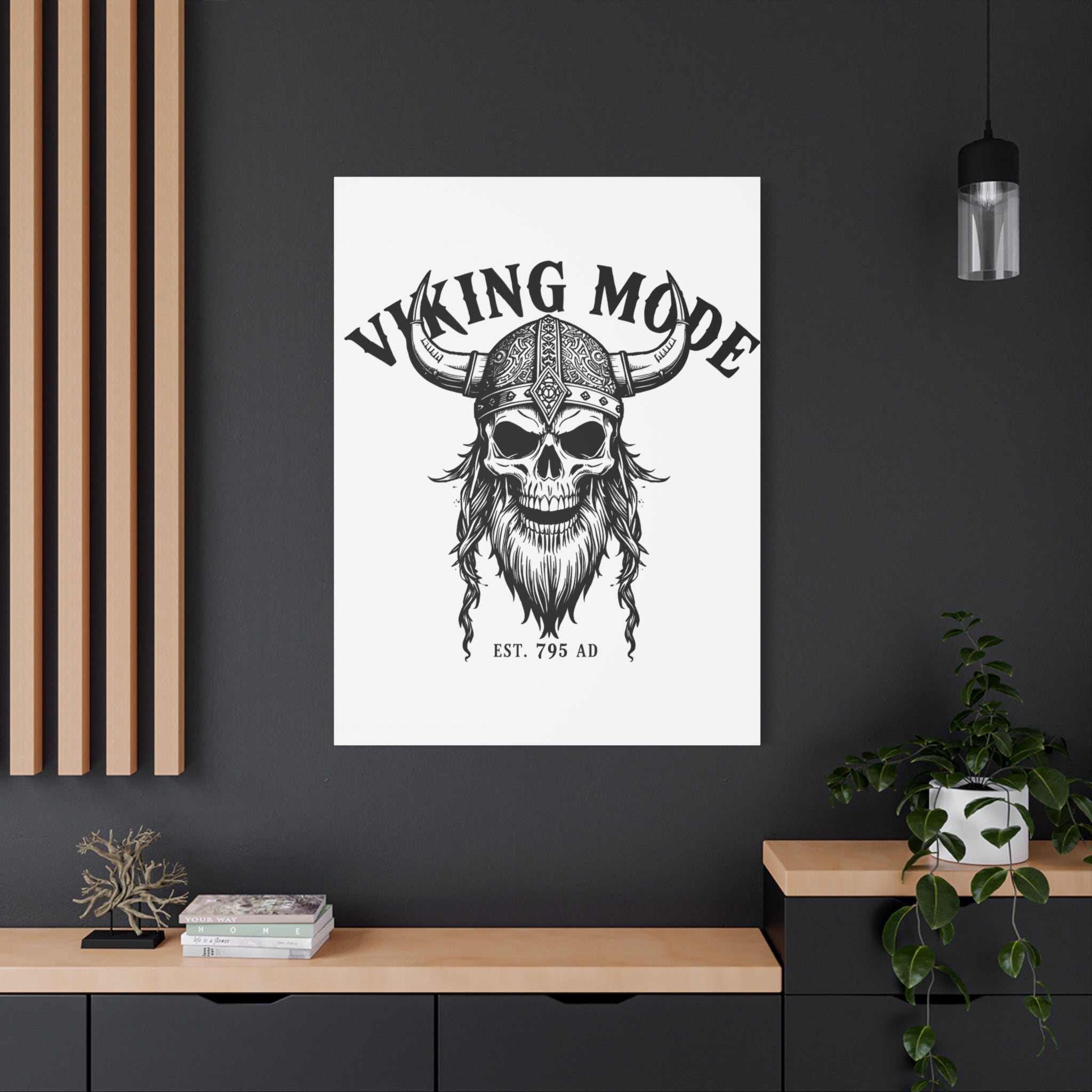 Viking Mode Skull Helmet Matte Canvas