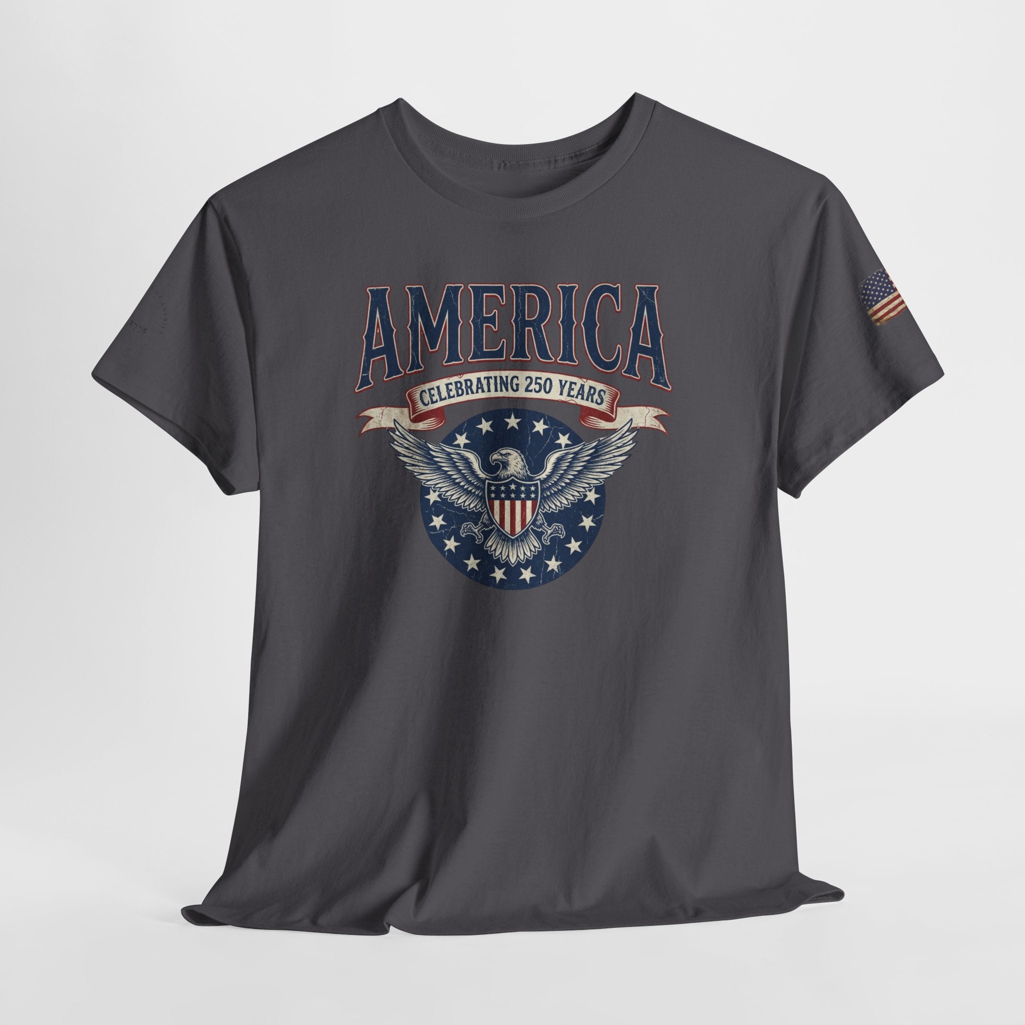 America Patriotic T‑Shirt – "America Celebrating 250 Years" Eagle Emblem