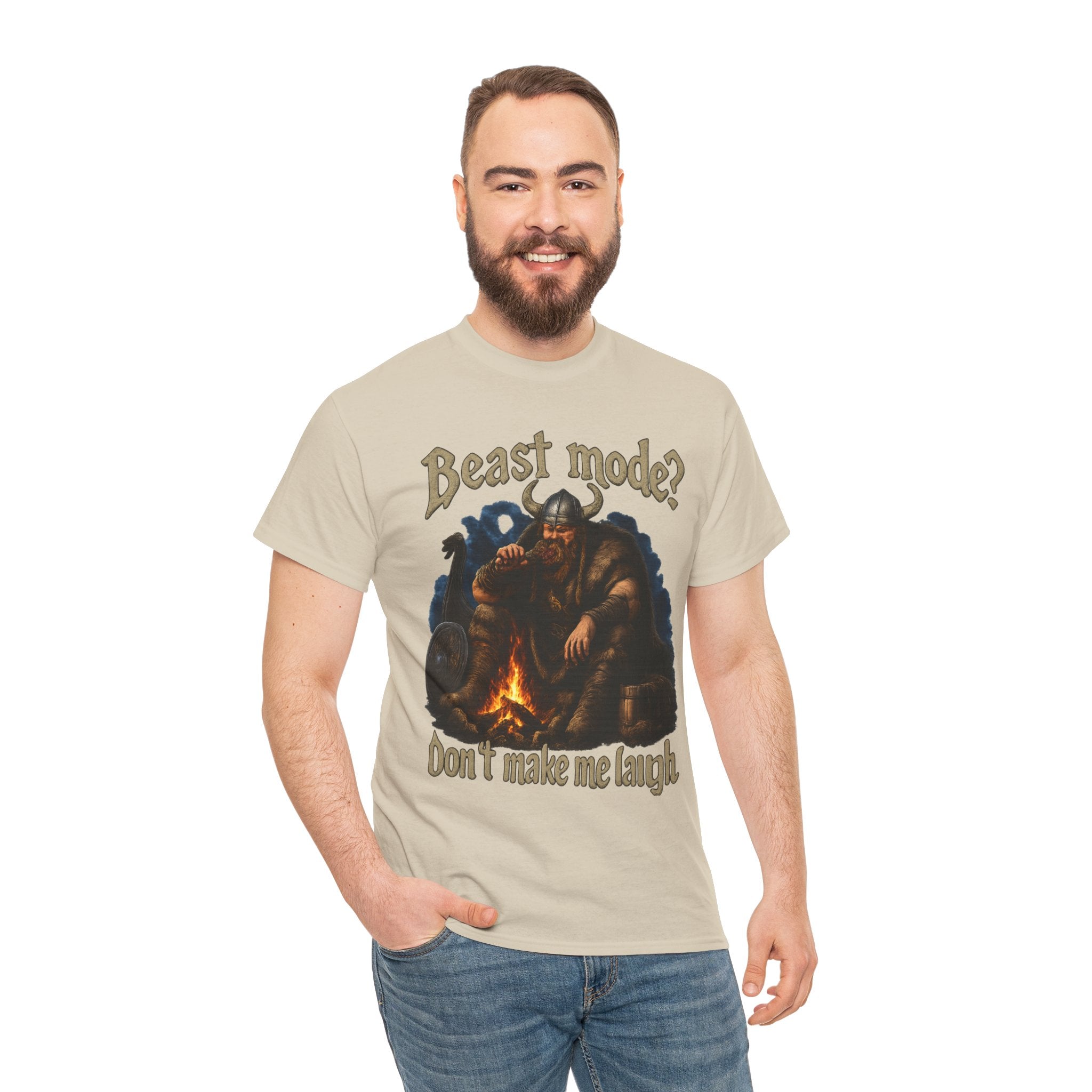 Viking Campfire T-Shirt — "Beast mode? Don’t make me laugh" Graphic Tee