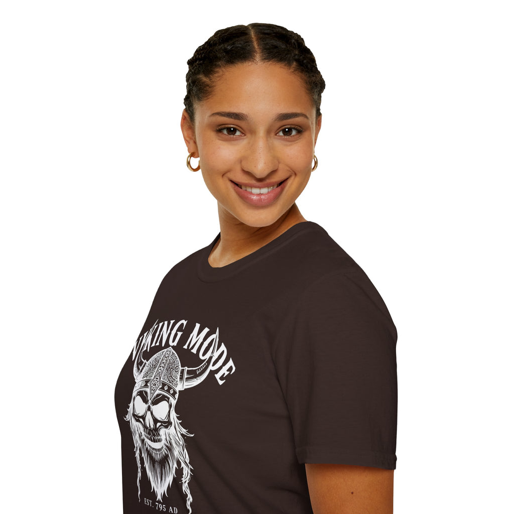 Viking Mode T-Shirt — Skull Horned Helmet Graphic