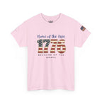 1776 American Flag Tee — "Home of the Free, Because of the Brave" Patriotic T-Shirt