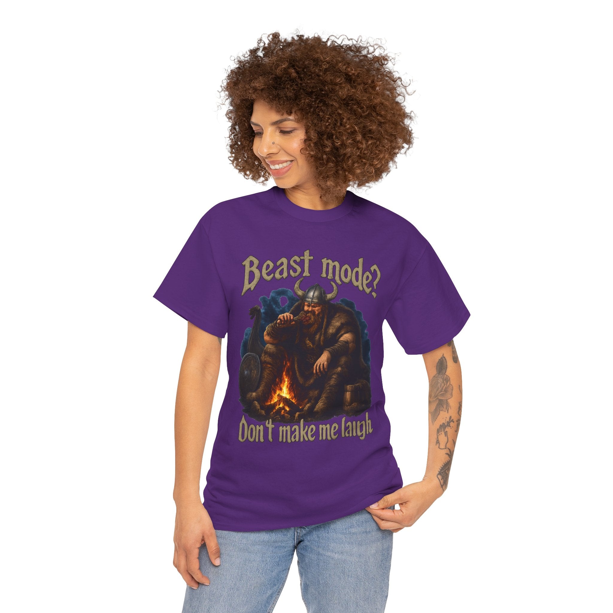 Viking Campfire T-Shirt — "Beast mode? Don’t make me laugh" Graphic Tee