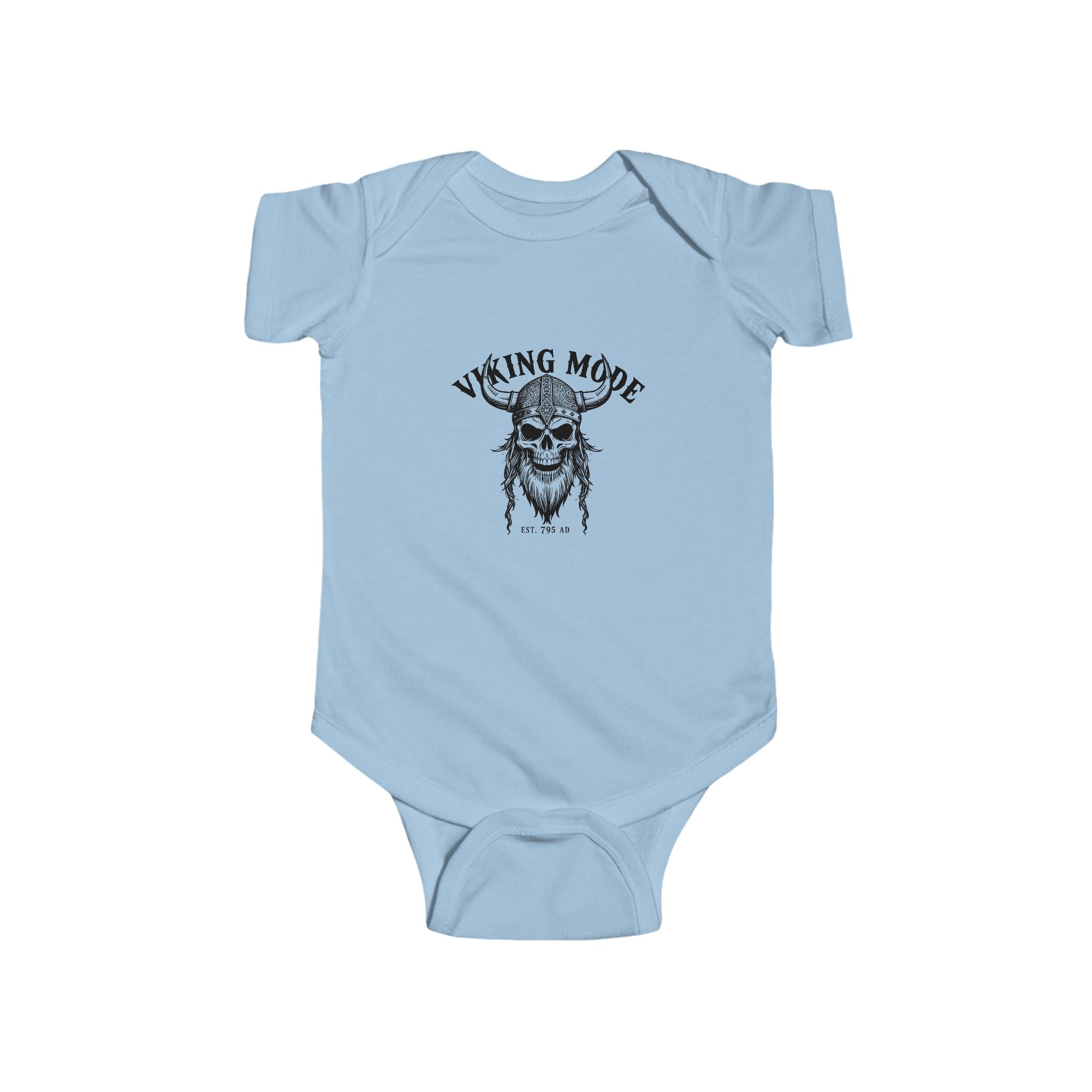 Viking Mode Skull with Horned Helmet Bodysuit | Baby Onesie
