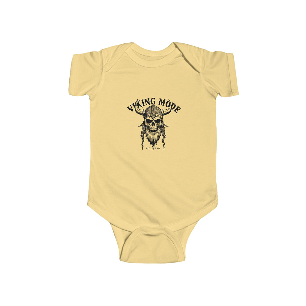 Viking Mode Skull with Horned Helmet Bodysuit | Baby Onesie