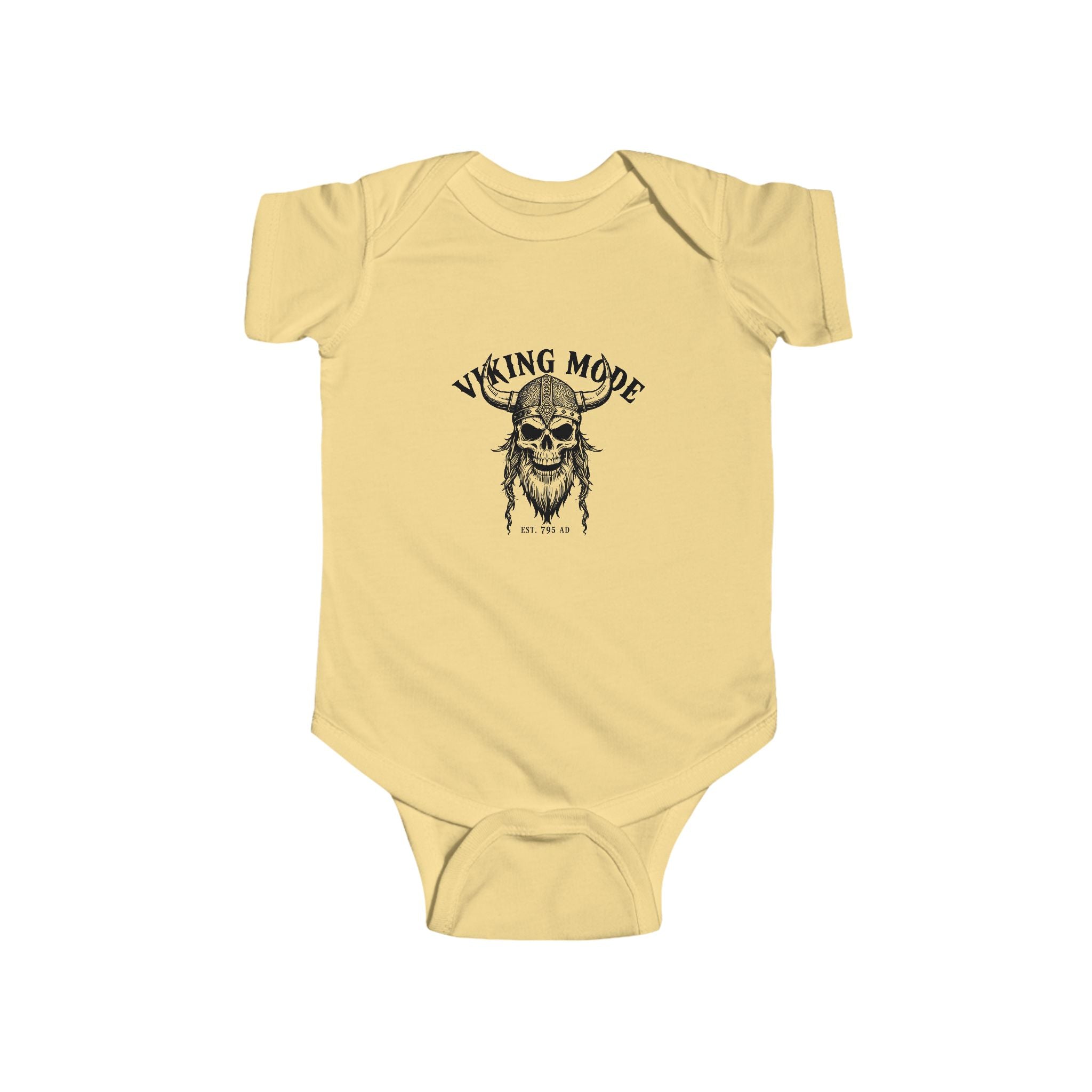 Viking Mode Skull with Horned Helmet Bodysuit | Baby Onesie