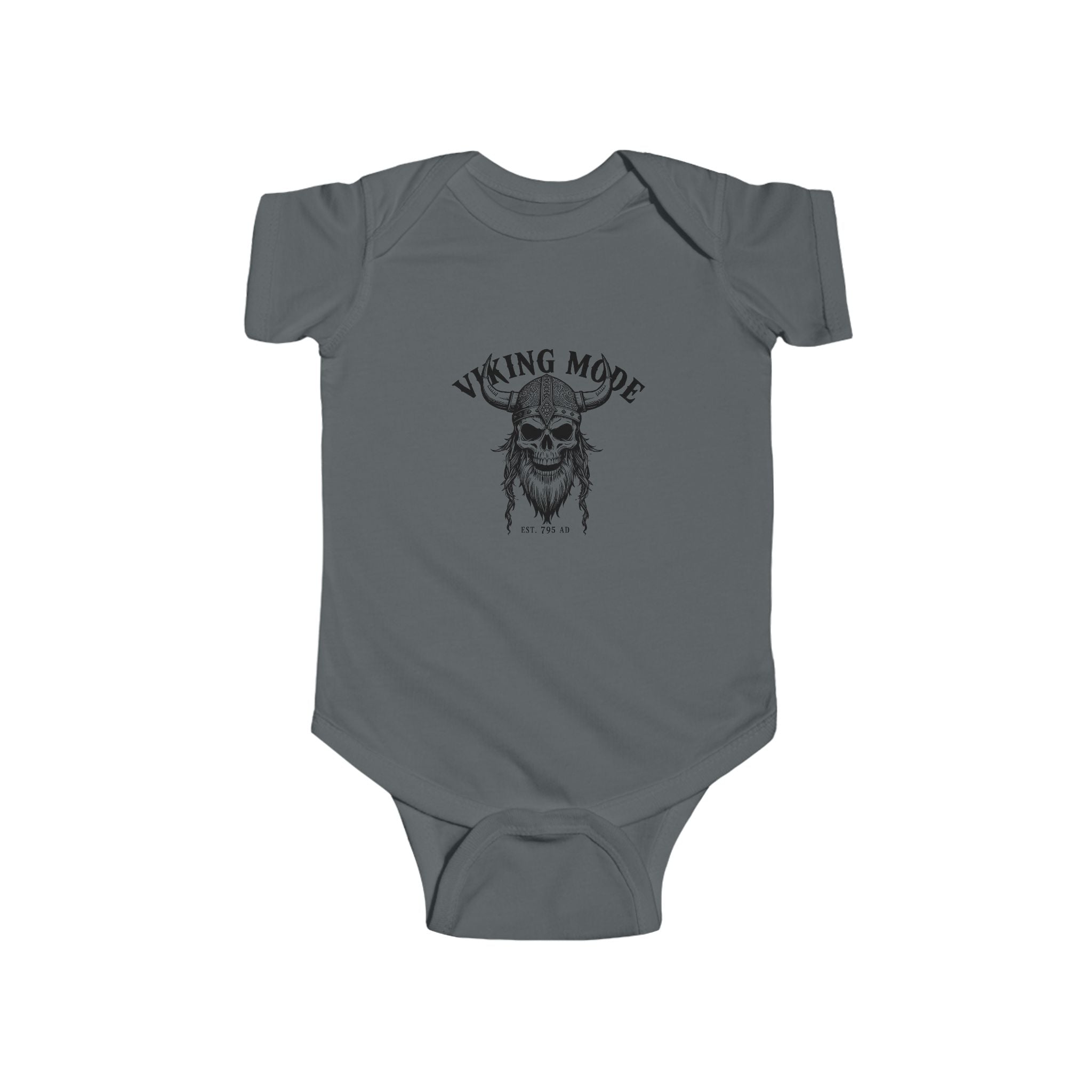 Viking Mode Skull with Horned Helmet Bodysuit | Baby Onesie
