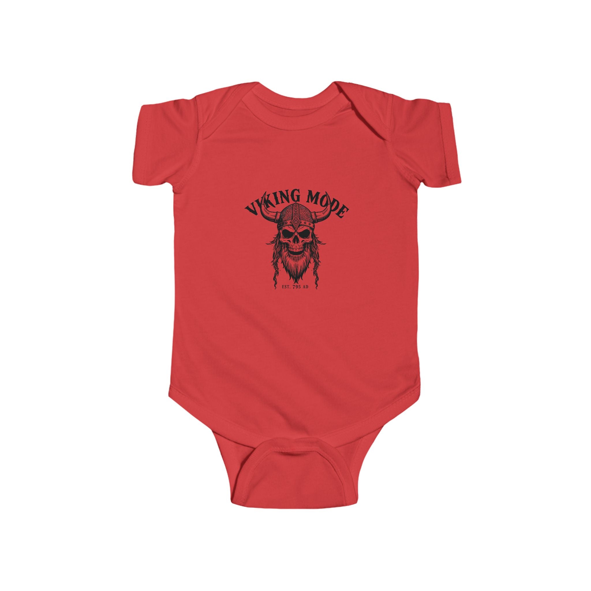 Viking Mode Skull with Horned Helmet Bodysuit | Baby Onesie
