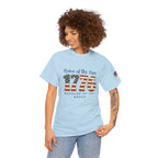 1776 American Flag Tee — "Home of the Free, Because of the Brave" Patriotic T-Shirt