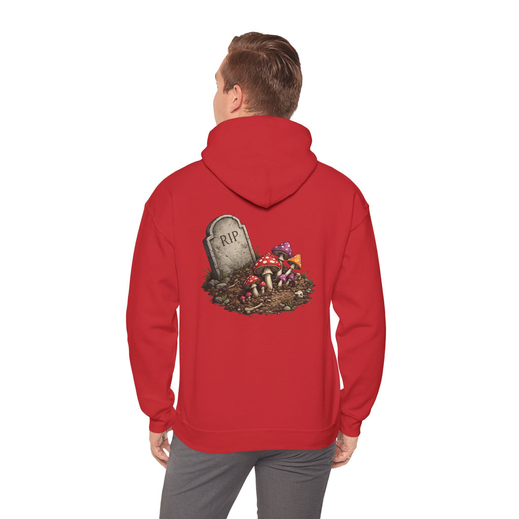 Mushroom Skull Hoodie — Gothic Mushroom Graveyard RIP Pullover