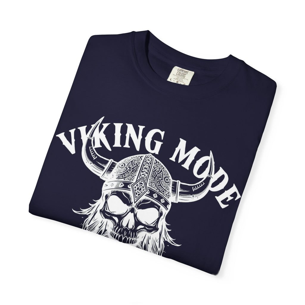Viking Mode T-Shirt — Skull Viking Helmet Graphic Tee
