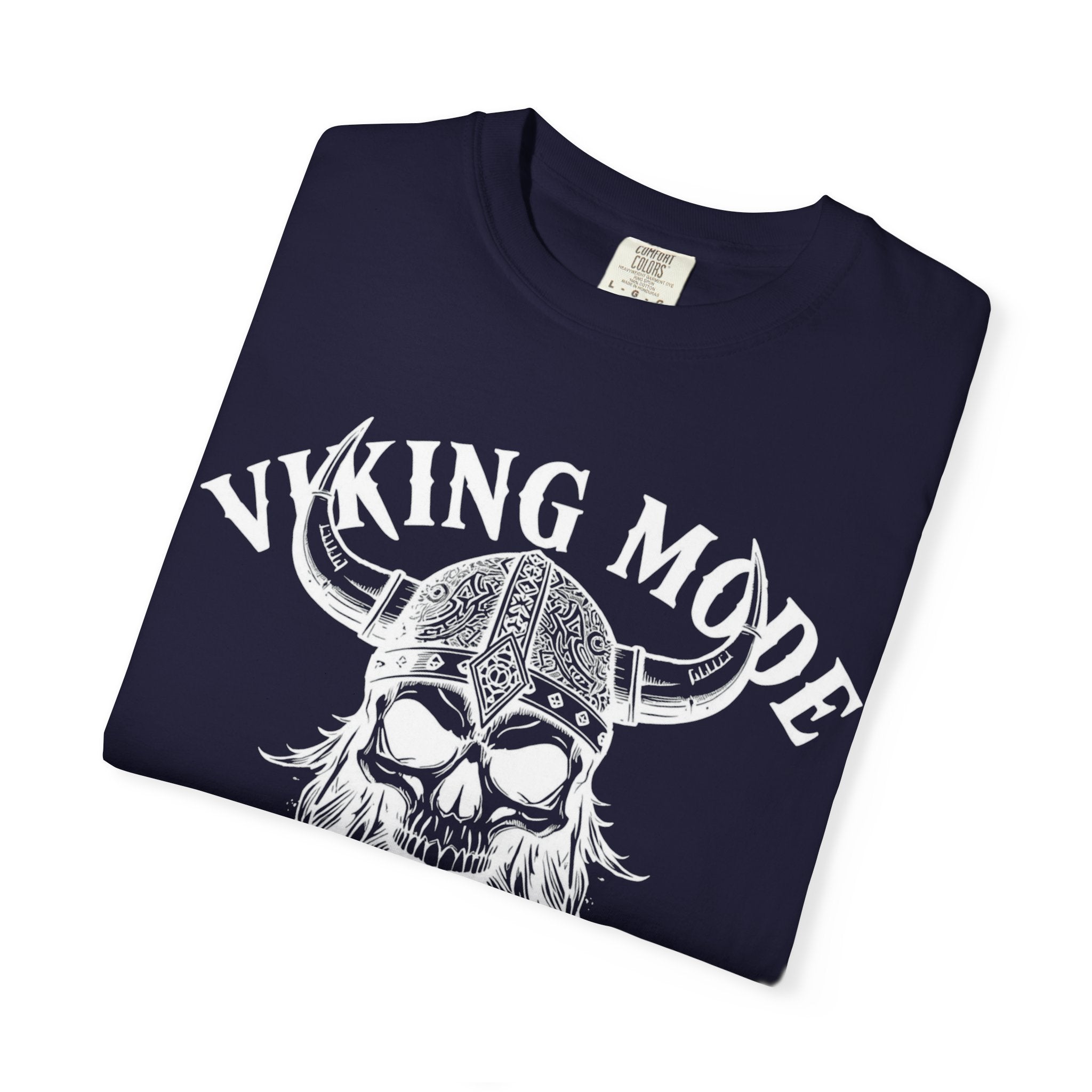 Viking Mode T-Shirt — Skull Viking Helmet Graphic Tee