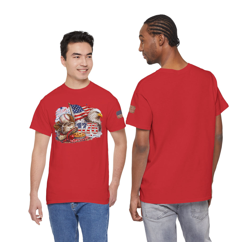 Patriotic Eagle American Flag T-Shirt — USA 1776 Military Tribute Tee