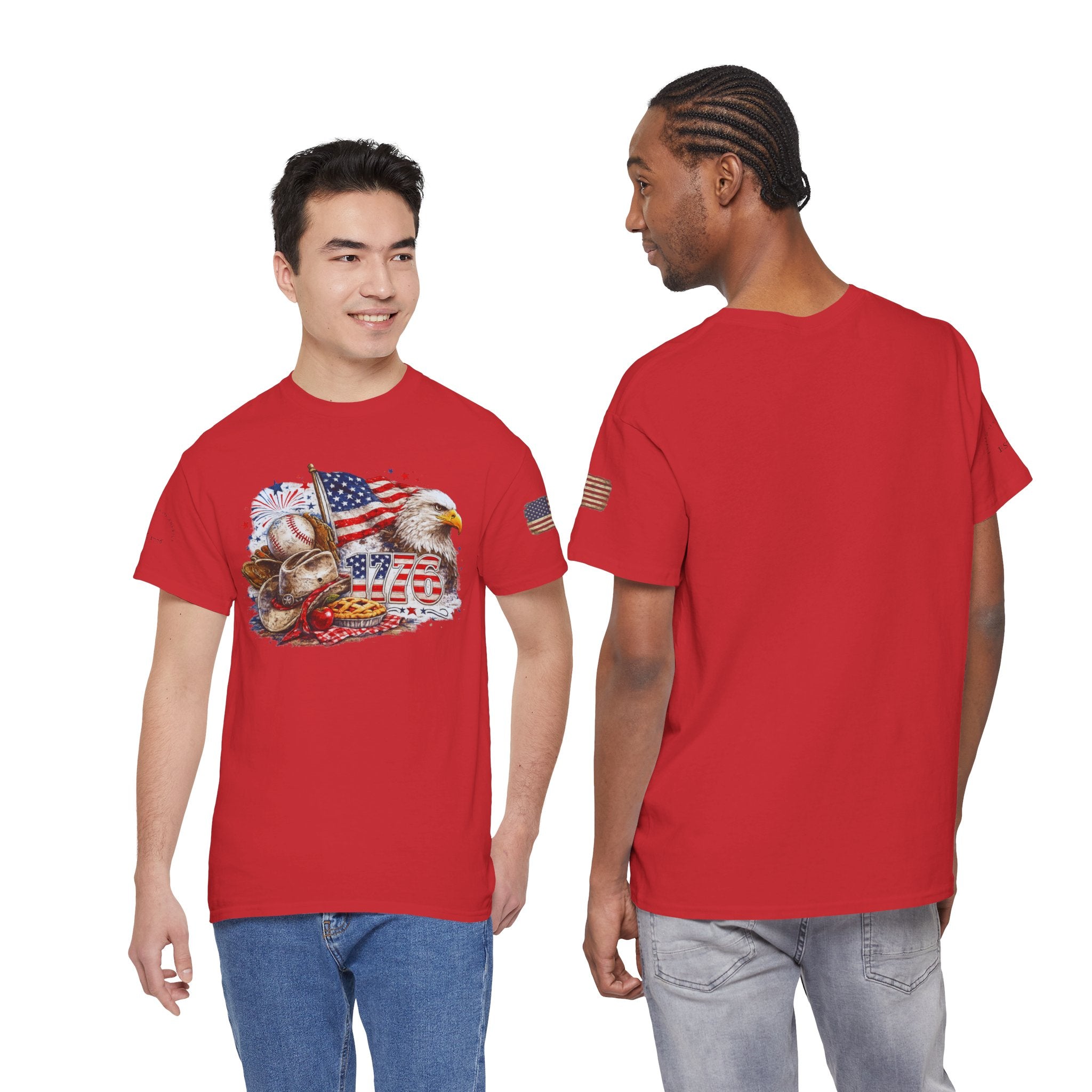 Patriotic Eagle American Flag T-Shirt — USA 1776 Military Tribute Tee