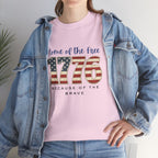 1776 American Flag Tee — "Home of the Free, Because of the Brave" Patriotic T-Shirt