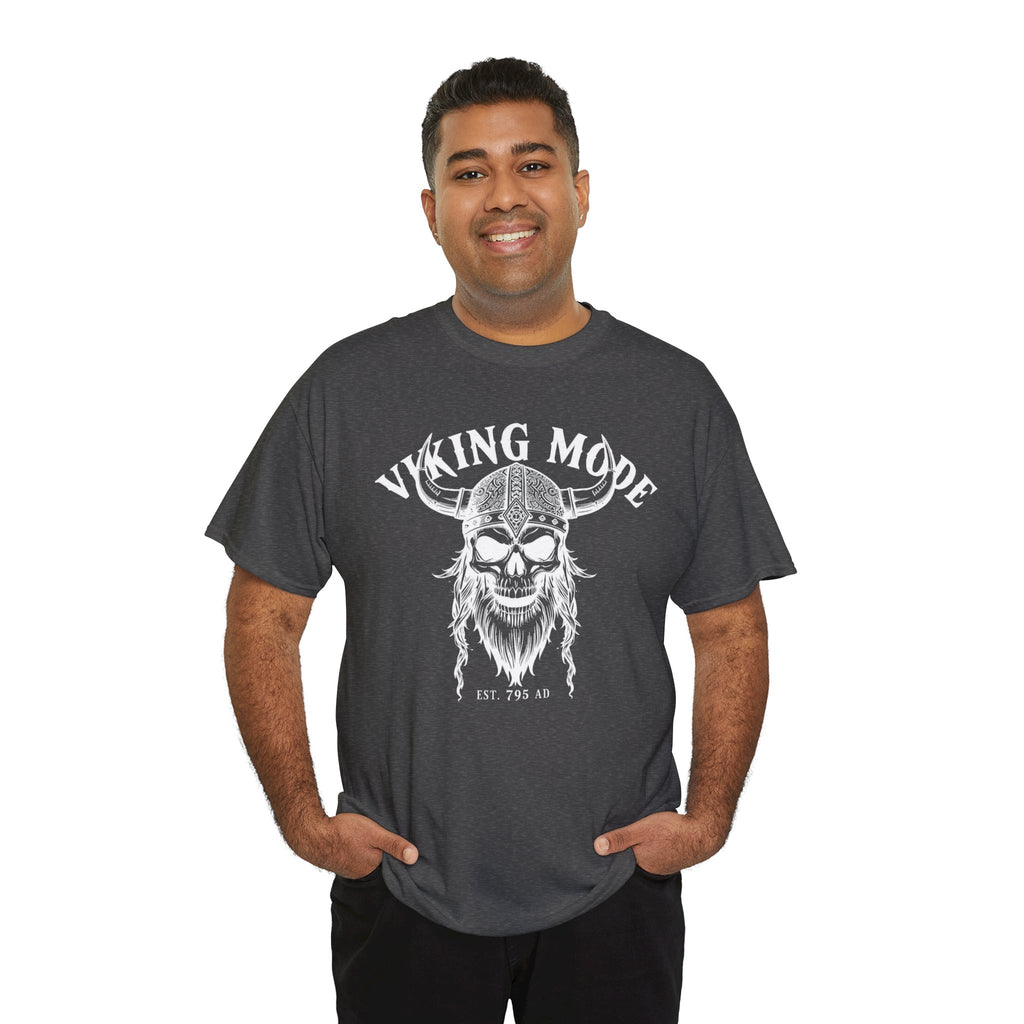Viking Mode Skull Viking T-shirt | Norse Helmet Skull Graphic Tee
