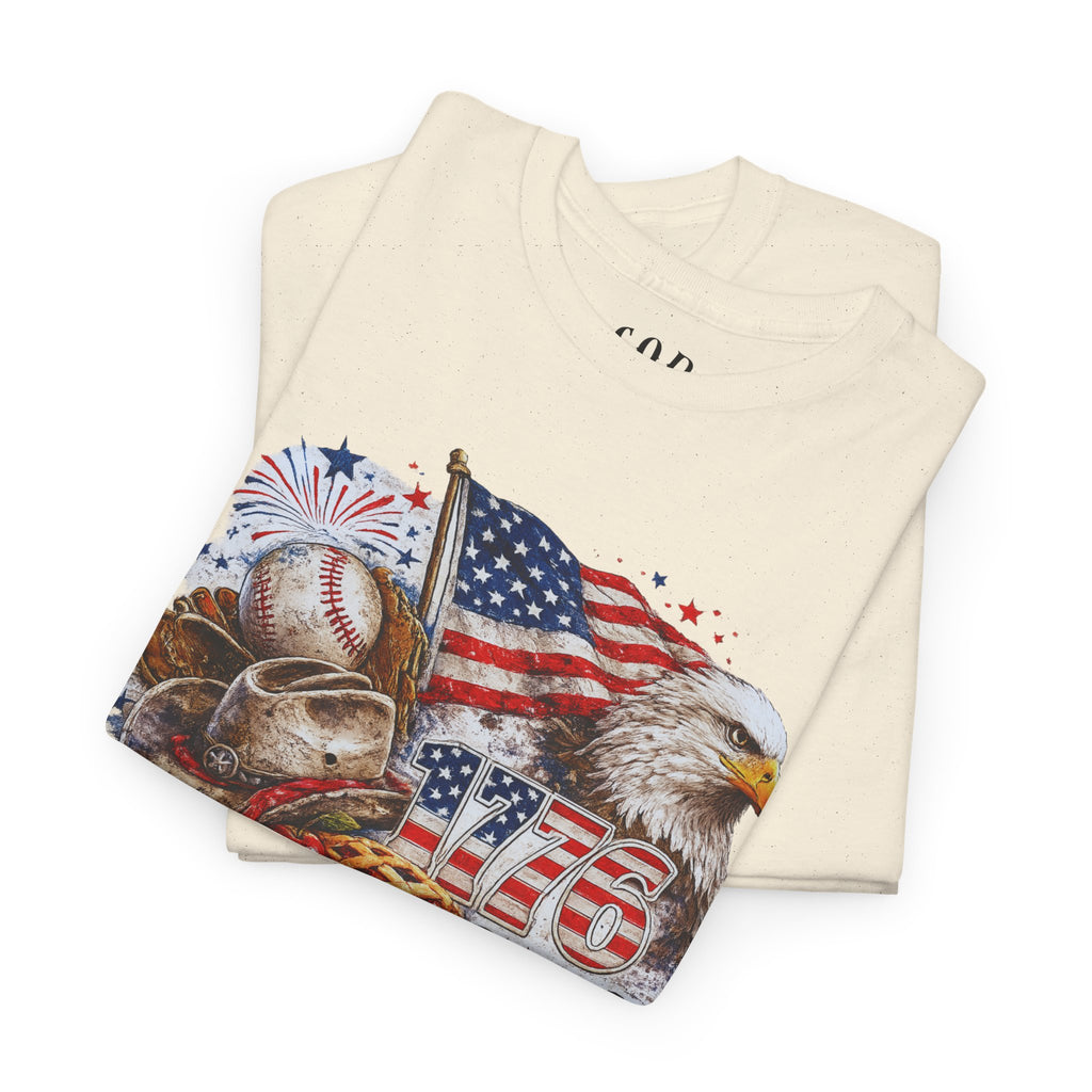 Patriotic Eagle American Flag T-Shirt — USA 1776 Military Tribute Tee