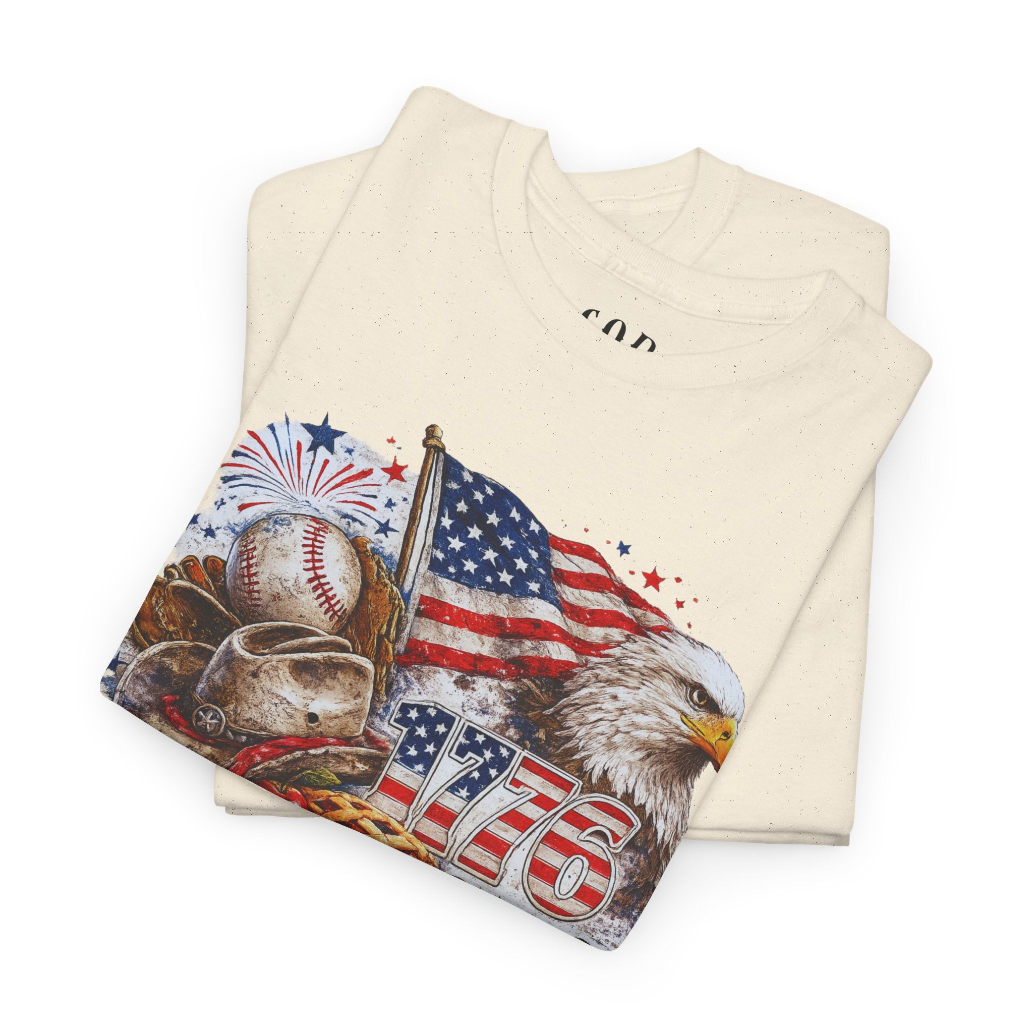 Patriotic Eagle American Flag T-Shirt — USA 1776 Military Tribute Tee
