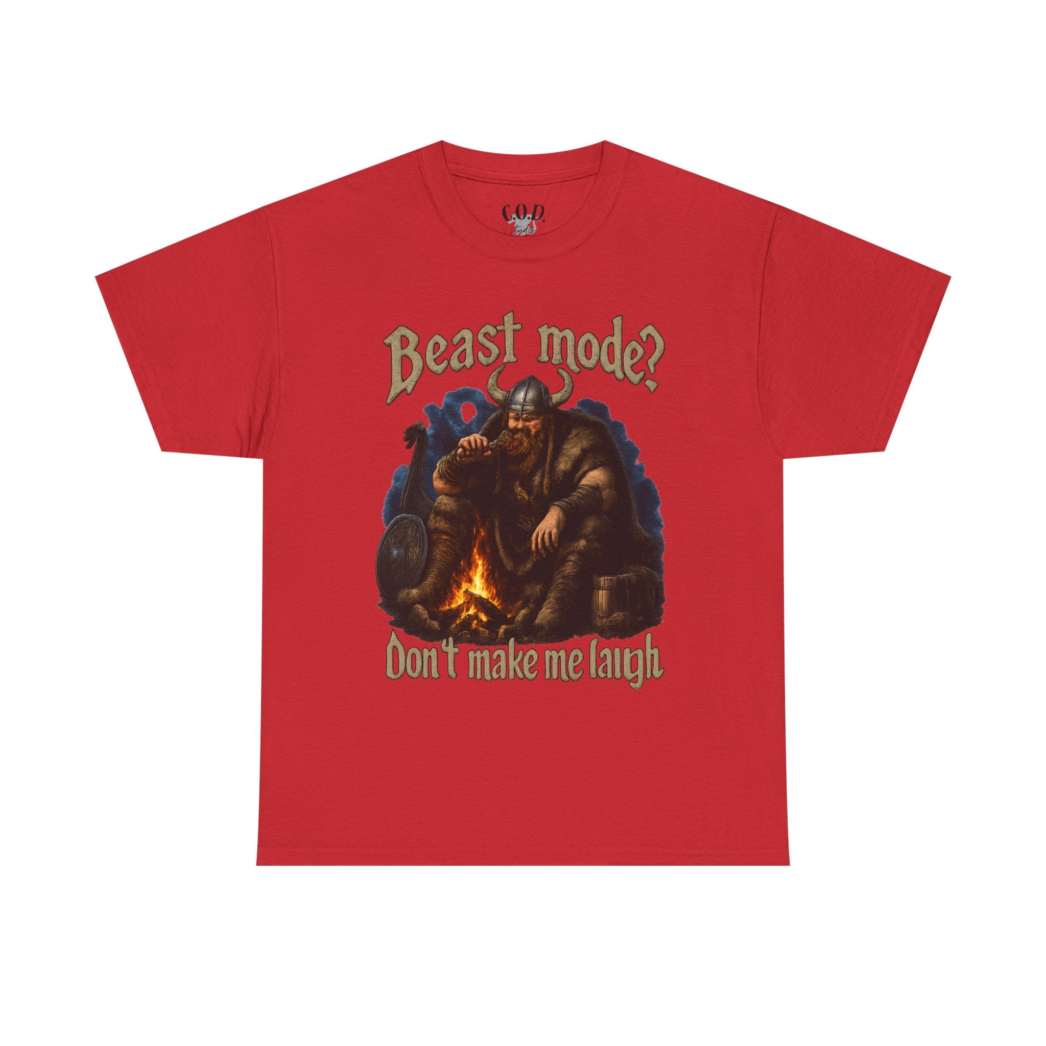 Viking Campfire T-Shirt — "Beast mode? Don’t make me laugh" Graphic Tee