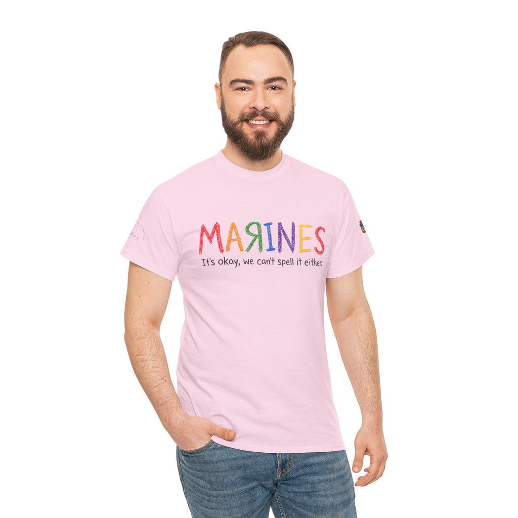 Marines Crayon Tee — “It’s okay, we can’t spell it either” Military Humor T-Shirt
