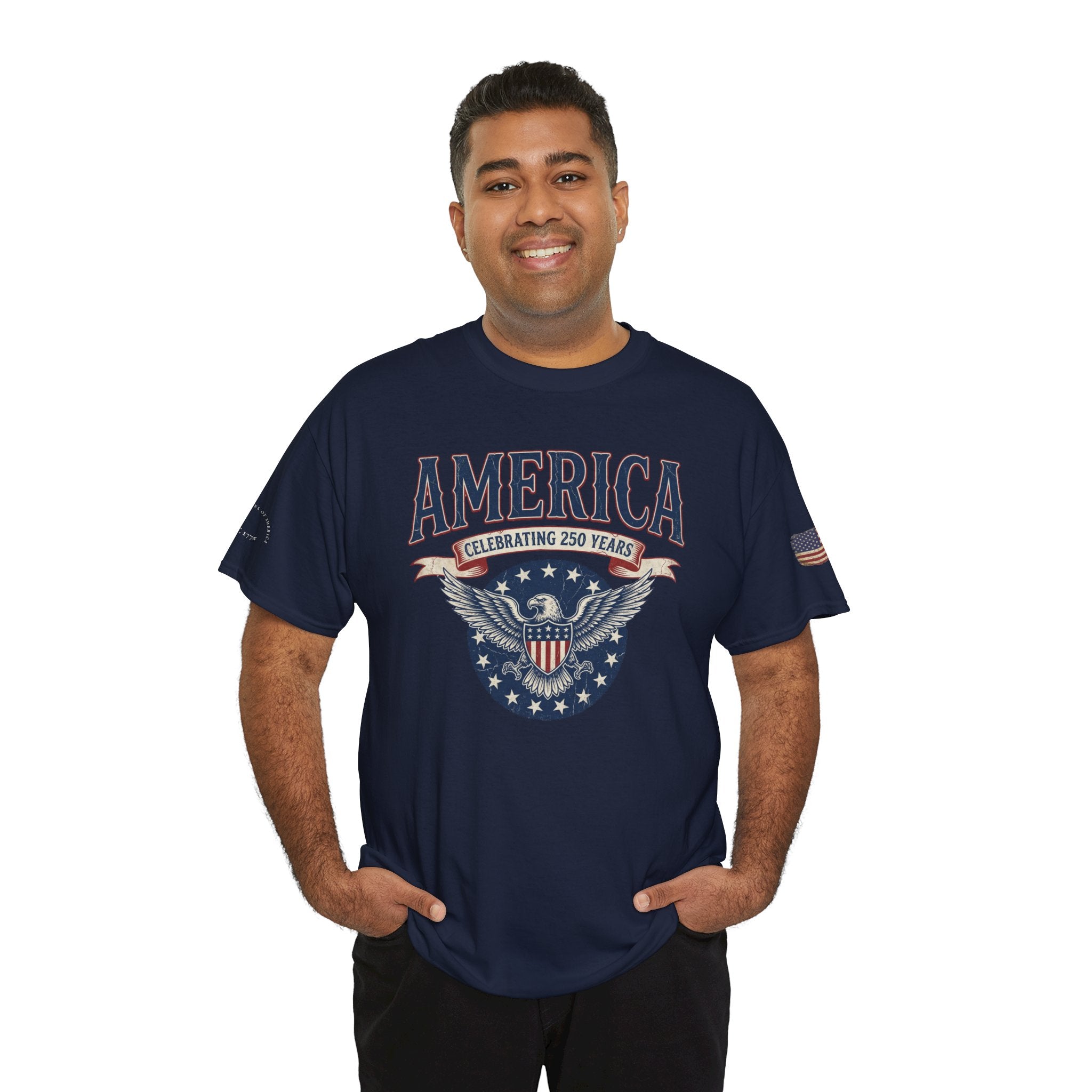 America Patriotic T‑Shirt – "America Celebrating 250 Years" Eagle Emblem
