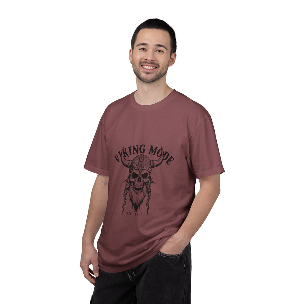 Viking Mode Skull Viking T-shirt | Norse Helmet Skull Graphic Tee