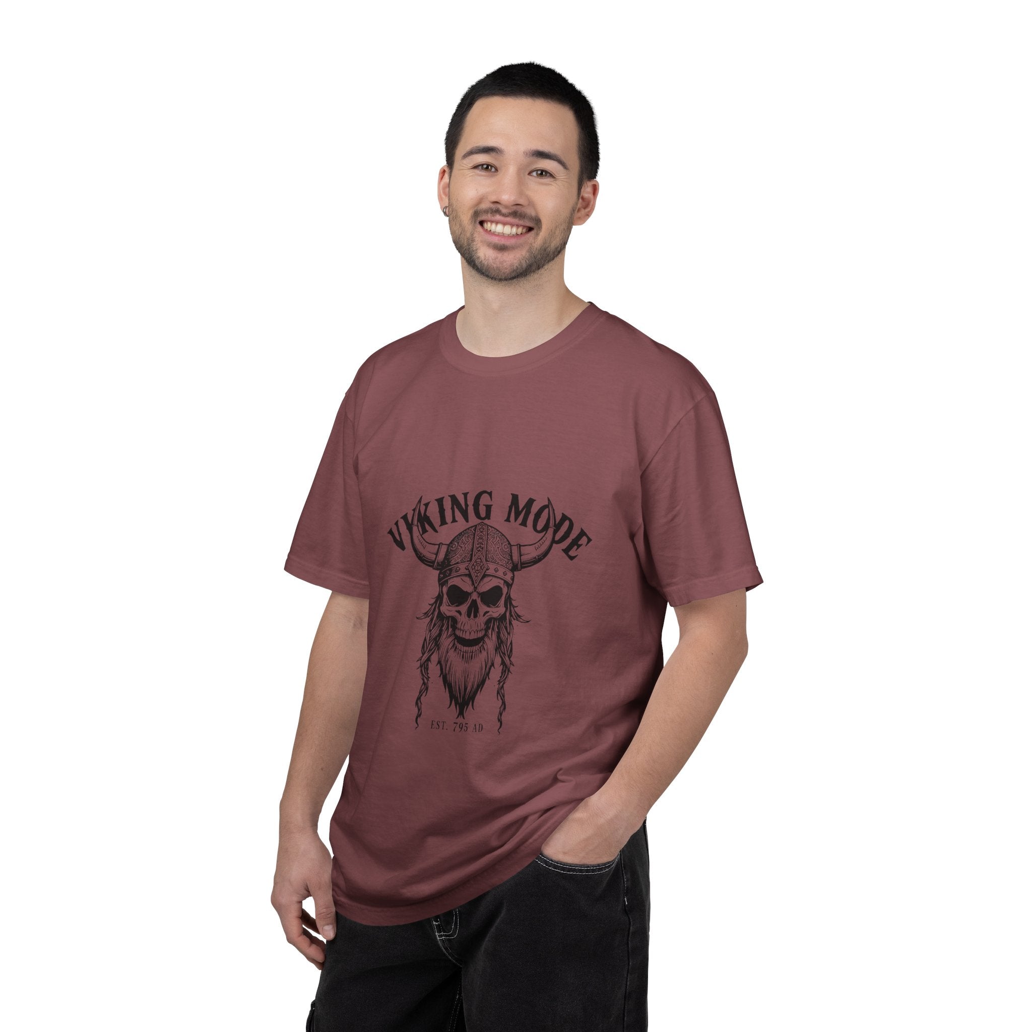 Viking Mode Skull Viking T-shirt | Norse Helmet Skull Graphic Tee
